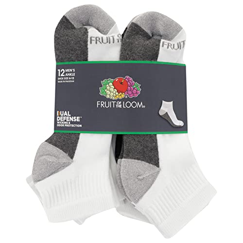 Fruit of the Loom Men's 12 Pair Pack Dual Defense Cushioned Socks4