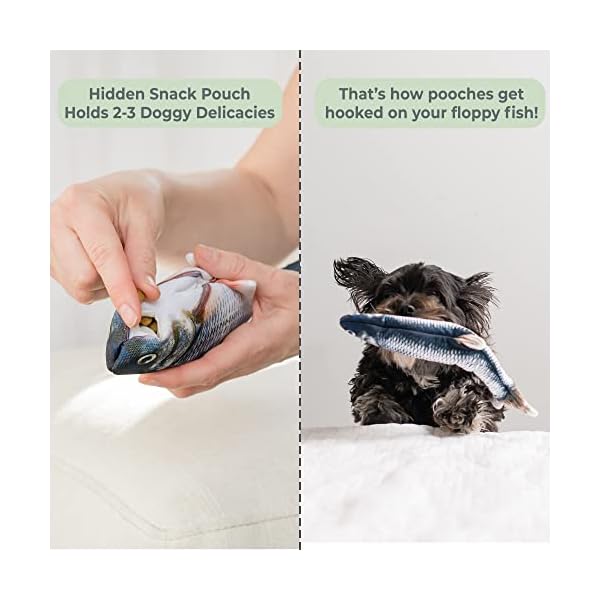 Floppy-Fish-Dog-Toy-Interactive-Dog-Toy-with-Moving-Tail-Extra-Skin-USB-Charged-Flopping-Fish-Toy-for-Dogs-up-to-30lb-Small-Dog-Toys-Interactive-for-Excercise-IQ-Machine-Washable-Cover USB Charged Flopping Fish Toy for Dogs