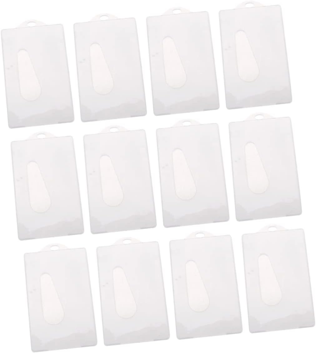 jojofuny 12pcs Id Cover Badge Protector Plastic Id Holder Clip for Bus Bank Credit Card Strong Lightweight