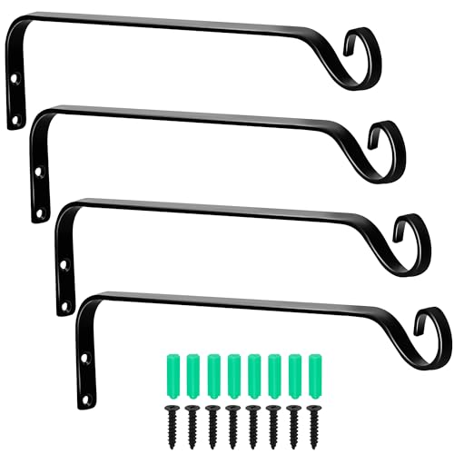 Aidoclip 4pcs Wall Mounted Plant Hanger, Indoor/Outdoor Decorative Hook for