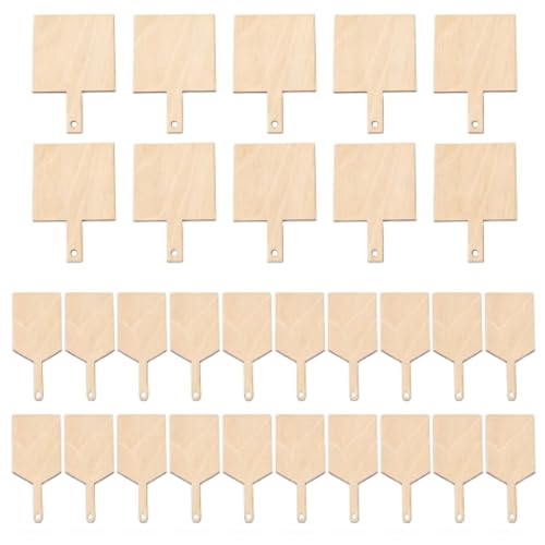 30 tablas de corte mini de madera con mango, tablas de corte en blanco sin terminar | Tabla de picar pequeña para cocina, decoración DIY y servir miniatura 1