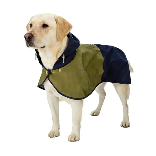 Manteau de Pluie pour Chien, Imperméable avec Capuche Réglable et Pattes Élastiques - Veste Respirante pour Chien de Petite, Moyenne ou Grande Taille (M)