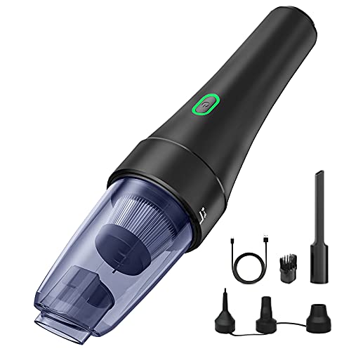 Cordless Car Vacuum, RIQIAQIA 9Kpa Handheld Vacuum Cleaner,3 in 1 Wet&Dry Mini Vacuum with Stainless Steel HEPA for Home Office Cleaning,Used as Air Pump and Vacuum Pump