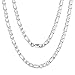Produktbild ChainsPro Edelstahl Figarokette (1+3) 6mm Breit Halskette Figaro Herren Silber 66CM Lang Flache Figarokette