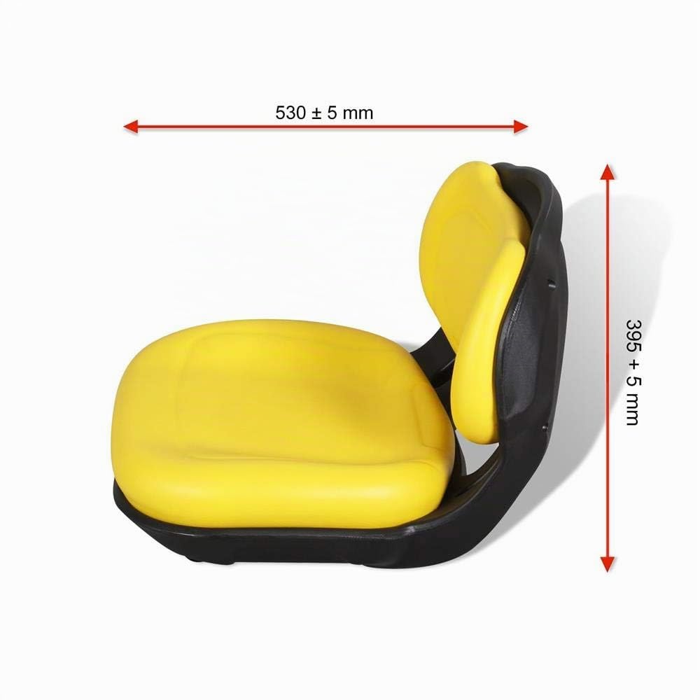 KS 4300 Siège pliable en PVC pour tondeuse autoportée, tracteur-tondeuse à gazon imperméable Jaune