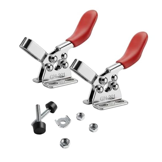 BBQration 2-Pack Quick Release Horizontal Clamps, Toggle Clamp Replacement Parts for Smoker Lid, Pellet Grill Lid, Fixtures, Crosscut Sled, Woodworking Jigs and More, Hold Down Clamp Replacement