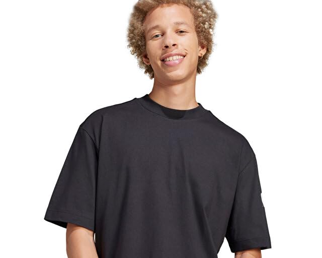 adidas Herren Essentials Lose Fit Three Bar Shirt, Black/White, L – Ansicht 3