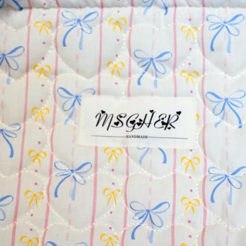 Image of Floral Quilted Cotton Shoulder Bag for Women Daily Use Medium Size Handbag Large Capacity Thickened Design Tote