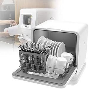 Kleine vaatwasser,tafelvaatwasser,compacte vaatwasser,5 programma’s,digitaal display,waterontharder,5,7L watertank,2…
