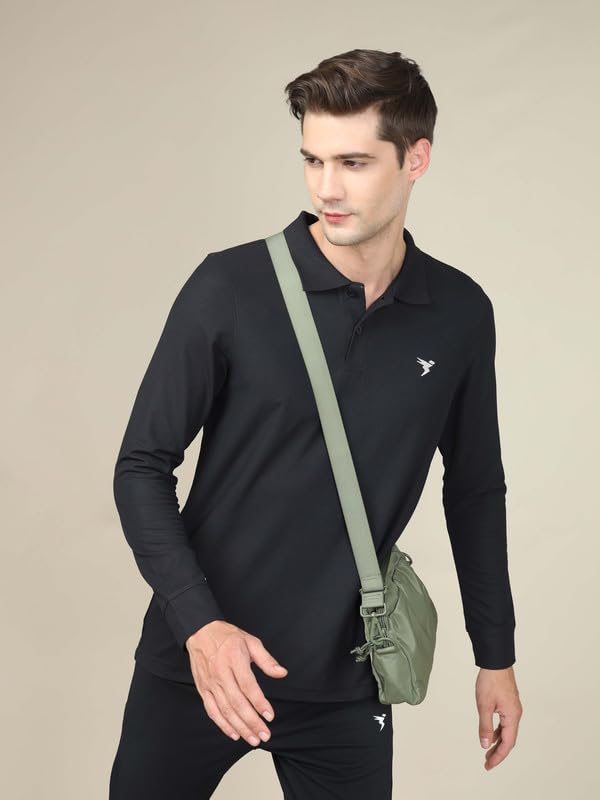 Image of TECHNOSPORT Men's 100% Polyester Slim Fit Polo T-Shirt