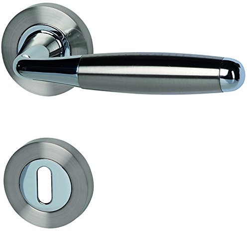 Preisvergleich Produktbild Alpertec 88022100C Solid 8-R Chrom / Edelstahlfarbig satiniert. BB für Zimmertüren Drückergarnitur Türdrücker Türbeschläge Neu