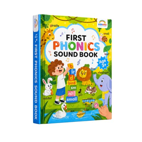 Wishluck First Phonics Sound Book for Kids | Interactive ABC Alphabet & Phonics Learning | Talking Educational Toy for Toddlers & Preschoolers Age 2–6