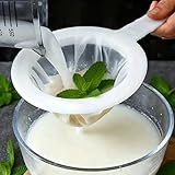 Fine Mesh Strainer, 100 Mesh Plastic Sieve Filter for Kitchen, 6.3 Inch BPA-Free Nylon Net Strainer for Kefir, Soy Milk, Juice, Tea, and Washing Fruits, Easy Clean Food Grade Filter with Handle