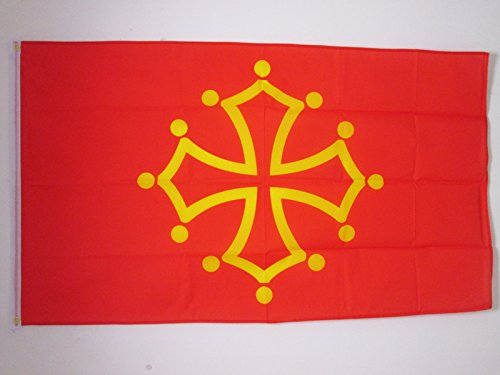 AZ FLAG - Drapeau Midi-Pyrénées - Occitanie - 150x90 cm - Drapeau Occitan - France 100% Polyester Avec Oeillets Métalliques Intégrés - Pavillon 110 g