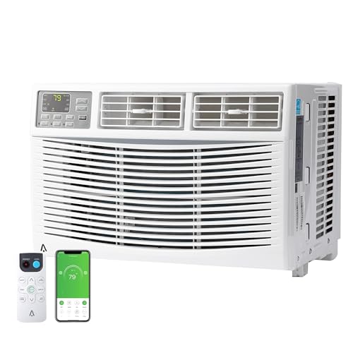 Image of Efficient 8000 BTU Window Air Conditioner,Quiet Cooling &Dehumidifier, 3 Fan Speeds,WiFi&Remote,Auto Restart,Sleep Mode,24H Timer, Easy Mechanical Controls,Cools up to 350 Sq Ft,for Apartment, Bedroom