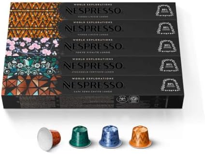 Nespresso Original, Morning Lungo Blends Variety Pack, 50-Count Coffee Pods