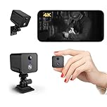 Bextgoo Mini Telecamera WiFi Interno, 4K Videocamera Sorveglianza, Telecamera Spia con Visione Notturna, Basso Consumo e Lunga Durata 50 Giorni, Prova Cloud 30+ Memoria Locale