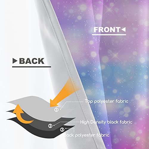 Shrahala Galaxy Fantasy Pastel Kitchen Valances Half Window Curtain, Pastel Rainbow Unicorn And Glitter Stars Kitchen Valance For Window Kitchen Valances For Kitchen Decor 52X18 Inch(2Pcs) #TOP2