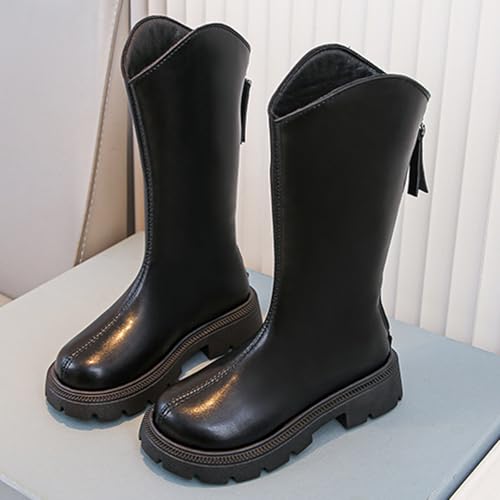 Toddler Girls Mid Calf Boots PU Leather Zipper Riding Boots Non Slip Boots Warm Winter Shoes for Kids3