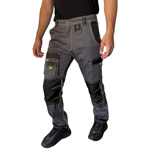 STRIKER - Pantalon de Sécurité Noir Homme | Haute Visibilité | Tailles S à 2XL (FR/ES, Alpha/Lettres, L, Taille Normale, Taille Normale, Noir)