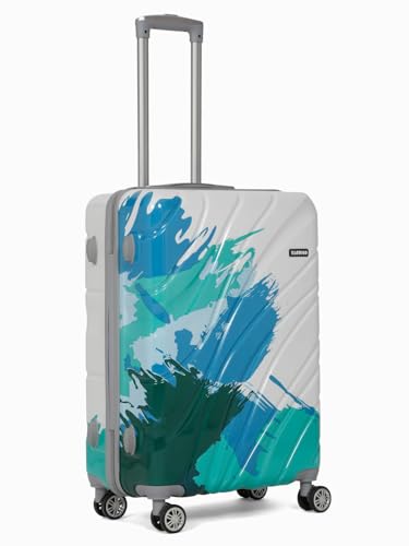 Image of Teakwood World Small 65 cm Check in Size Trolley Bag Polycarbonate 360 Degree 8 Wheels Luggage Bag with TSA Lock, Adjustable Handle Trolley Bags for Travel, Suitcase for Travel | Wave Green
