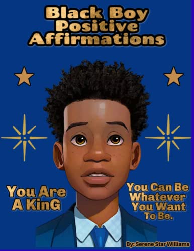 Image of Black Boy Positive Affirmations coloring book- Build the confidence of a young black boy, child, kid, son, male, man Great gift for black boys positivity