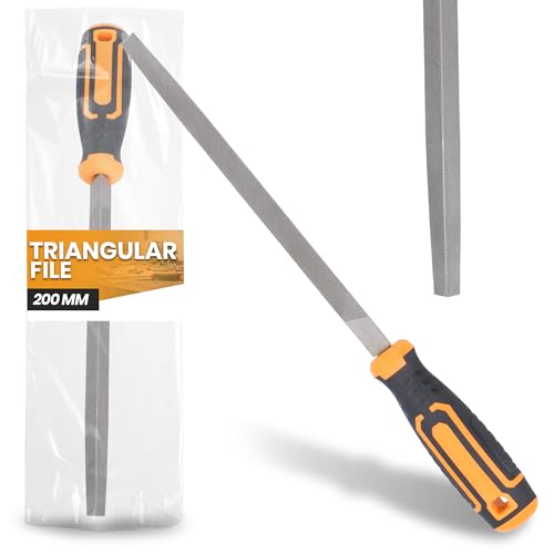 Instaguru Lime Triangulaire Métal T10 200 mm Tiers Point Râpe Acier Outil Atelier Finition Travail Métaux Universelle Affûtage Angles Précision Lime Trois Face...