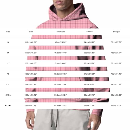 Sudadera sin mangas hombre con capucha rosa M casual 6
