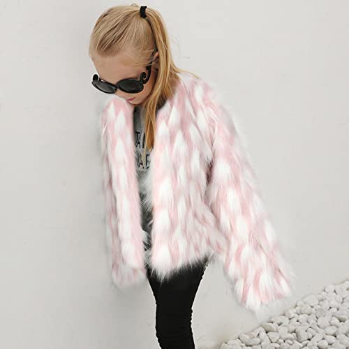 Toddler Girls Winter Fleece Coat Kids Faux Fur Jacket Baby Thick Lined Warm Trench Outwear Kids Unisex Coat Winter Leopard Print Clothes Cardigan Tops #TOP5