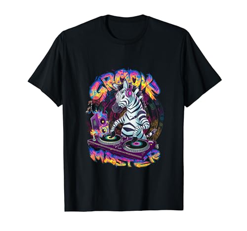 Photo de Amateur de musique de Groovy Zebra DJ T-Shirt
