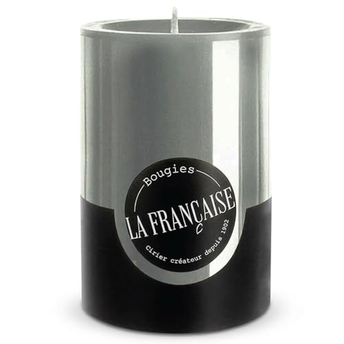 Bougies la Franaise Unscented Pillar Candle Grey