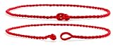 LUOS Handmade Red String Prosperity Wealth Protection Anklet Bracelet - 2 pcs