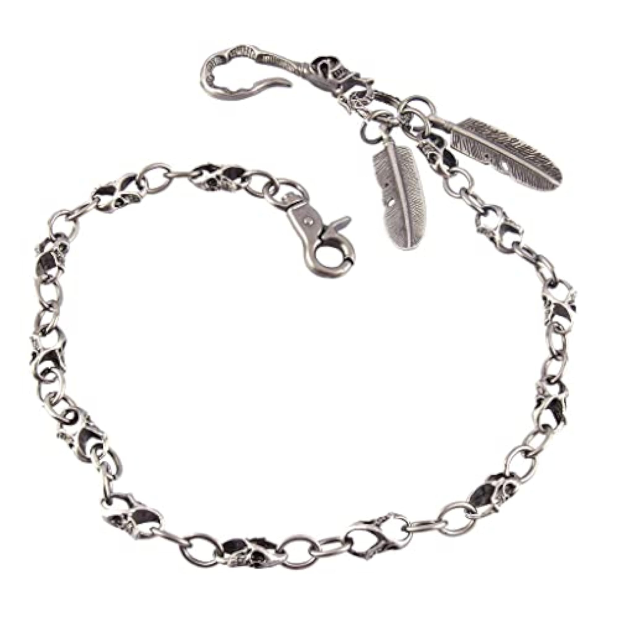 Men's Biker Rock Punk Wallet Chain, Antique Silver Style