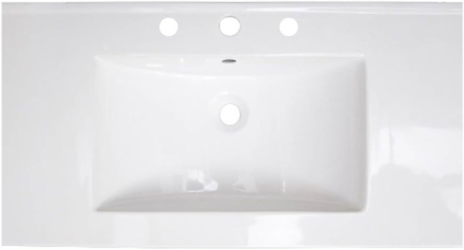 AI-1751 Ceramic Top for 4" Faucet, 37" x 22", White