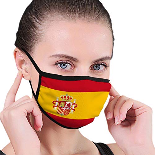 Preisvergleich Produktbild Flagge von Spanien Männer Frauen Atmungsaktive Bequeme Gesichtsschutzhülle mit elastischem Gurt für die persönliche Gesundheit Verschiedene Verwendung