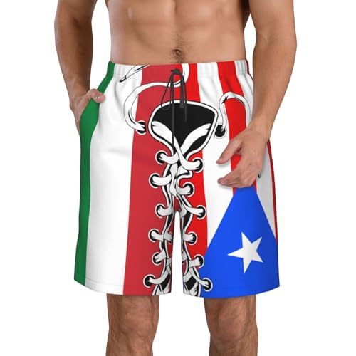 Men's Vintage Puerto Rico Italy Italian Flag Board Shorts Swim Trunks2