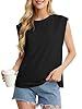 GRECERELLE Womens Cotton T Shirts Cap Sleeves Loose Fit Basic Ladies Tops for Casual Comfort Soft Crew Neck Summer Tees (Black, XXL) #3
