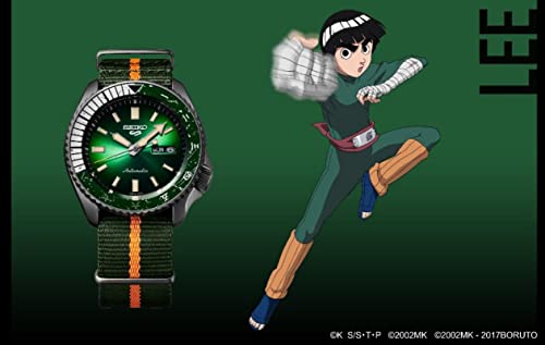 Image of Seiko 5 Sports Boruto & Naruto: Lee Automatic Green Dial Watch SRPF73K1