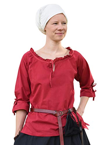 Battle-Merchant - Mittelalter Bluse Birga für Damen - Rot - XXL
