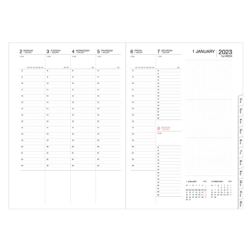 MARK'S 2022/2023 Taschenkalender A5 vertikal, Flower Pattern/Pink, Black - Image 2