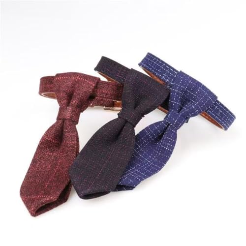 Collar para perro con corbata ajustable a cuadros miniatura 4