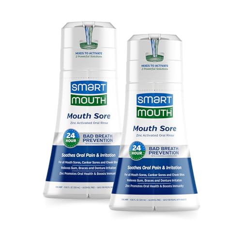 SmartMouth Mouth Sore Zinc Activated Oral Rinse 10.82oz, 2 Pack