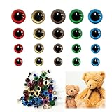 Lot de 160 Yeux de Sécurité pour Amigurumi avec Rondelles, Yeux en Résine pour Peluches et Créations Crochet, 5 Couleurs et 4 Tailles (10/12/16/18 mm) pour Projets DIY et Décoration