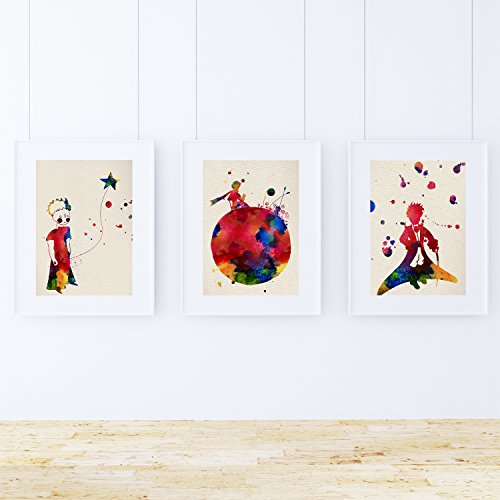 Nacnic Pack d'imprimés le Petit Prince. Affiches dans un style aquarelle avec des images du petit...