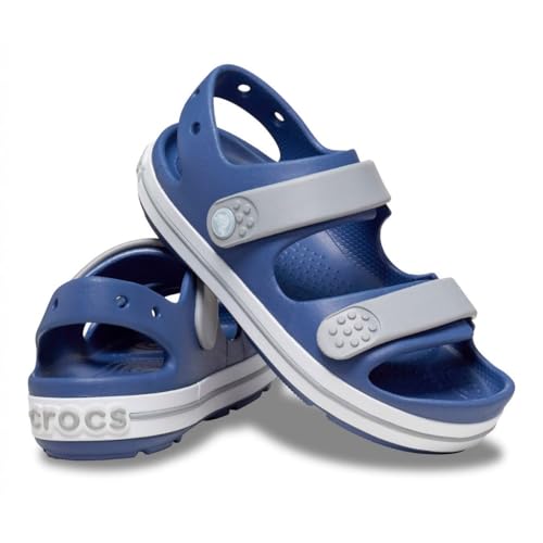 Image of Crocs Crocband Cruiser Sandal (Little Kids /Big Kids) Bijou Blue /Light Grey 12 Little Kid M
