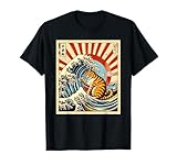 Catzilla Cat Japanese Art The Great Wave off Kanagawa Cat T-Shirt
