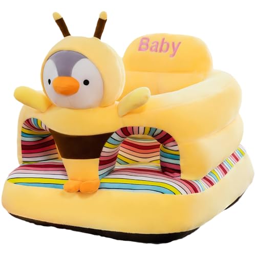 Image of Baby Support Seat, Cute Baby Sofa Chair for Sitting Up, Comfy Plush Infant Seats (Penguin,W17.5 x H17.5)