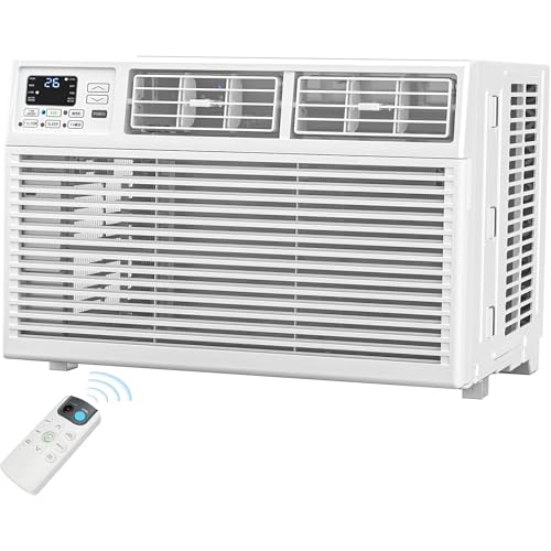 KISSAIR 10 000 BTU Window Air Conditioner Cools Up to 450 Sq.Ft. 6-in-1 Window AC Unit with Remote 24H Timer Energy Saving Quiet Operation Easy Install for Bedroom Office