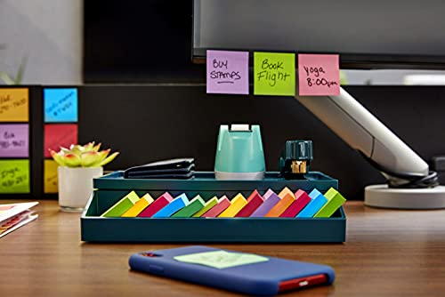 Image of Post-it Super Sticky Notes, Amazon's Exclusive Color Collection, Guava, Iris, Neon Green, 12 Pads /Pack, 90 Sheets /Pad, Various Sizes (4642-12SSMX)