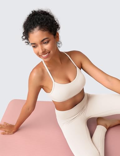 Image of BAYDI Clouduxi Y Back Sports Bra for Women - Padded Racerback Spaghetti Strap Low Impact Workout Yoga Bra, A-C Cups